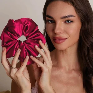 Ren Siden Mjuk Överdimensionerad Hårsnodd - 8cm