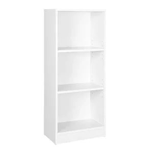 Vasagle 3-vånings bokhylla med justerbara hyllor, barnbokhylla och förvaringsenhet för studiekontor, 40 x 24 x 93 cm, vit LBC103W