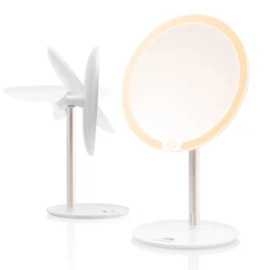 ETA Fenité Makeup Spegel med ljus – 90° justerbar – Ø 17,8 cm – Vit