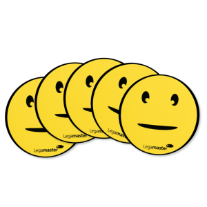 Slightly smiling face emoticon whiteboard magneter