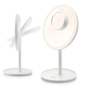 ETA Fenité Make Up Spegel med ljus – Förstorar 5 gånger – Vändbar – 20 cm – Vit