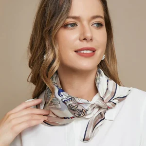 100% ren silke tryckt fyrkantig halsduk 53x53cm