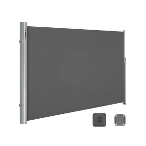 1,6 x 3 m (H x L), Sidomarkis för balkong, uteplats, terrass och trädgård, rökgrå