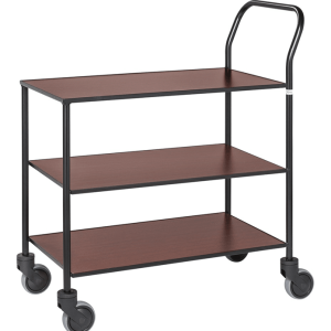 Kontorsvagn 3 hyllplan – Mahogny