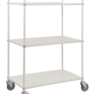 Lätt hyllvagn 980x585x1445 mm Vit – broms