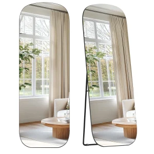 Helkroppsspegel, 160 x 50 cm, aluminiumram, bläcksvart