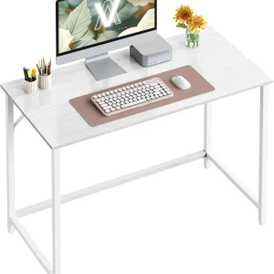 Datorbord, kontorsbord, 100 x 50 x 76 cm, för arbetsrum, sovrum, vardagsrum, vit